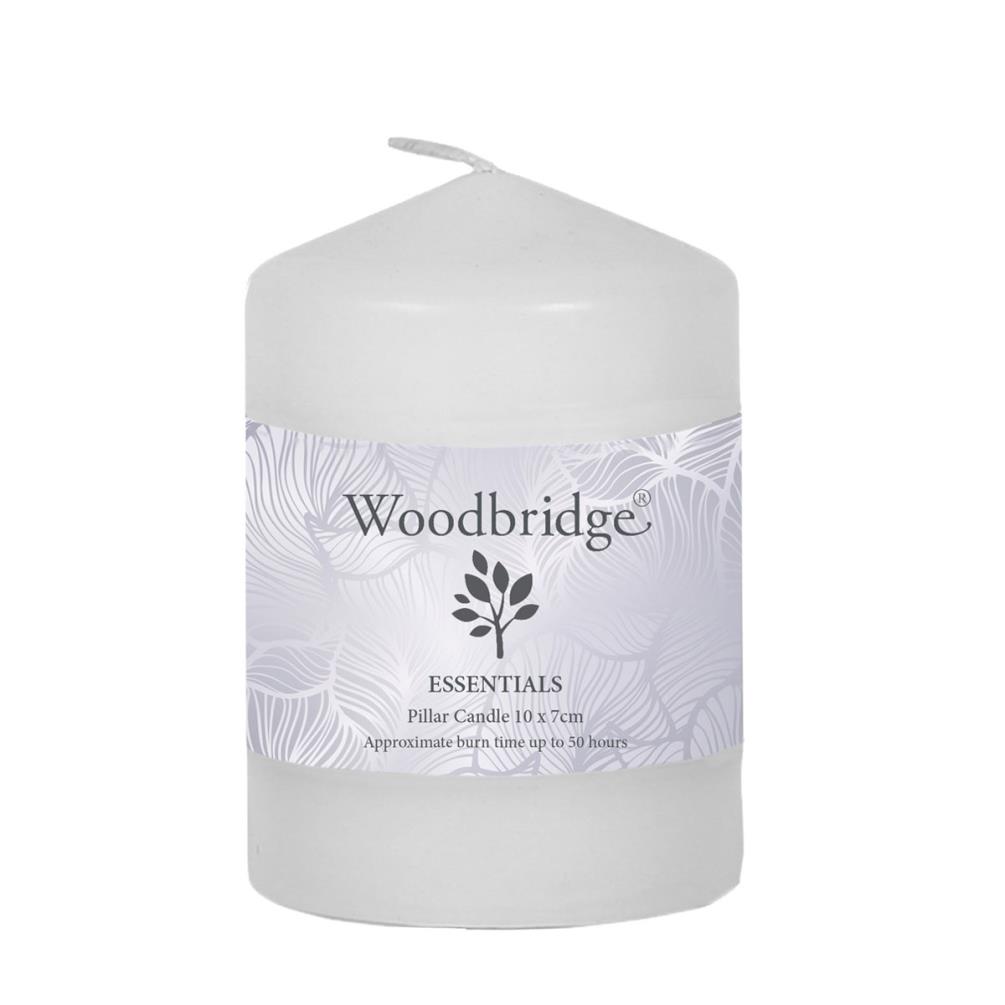 Woodbridge White Pillar Candle 10cm x 7cm £2.69